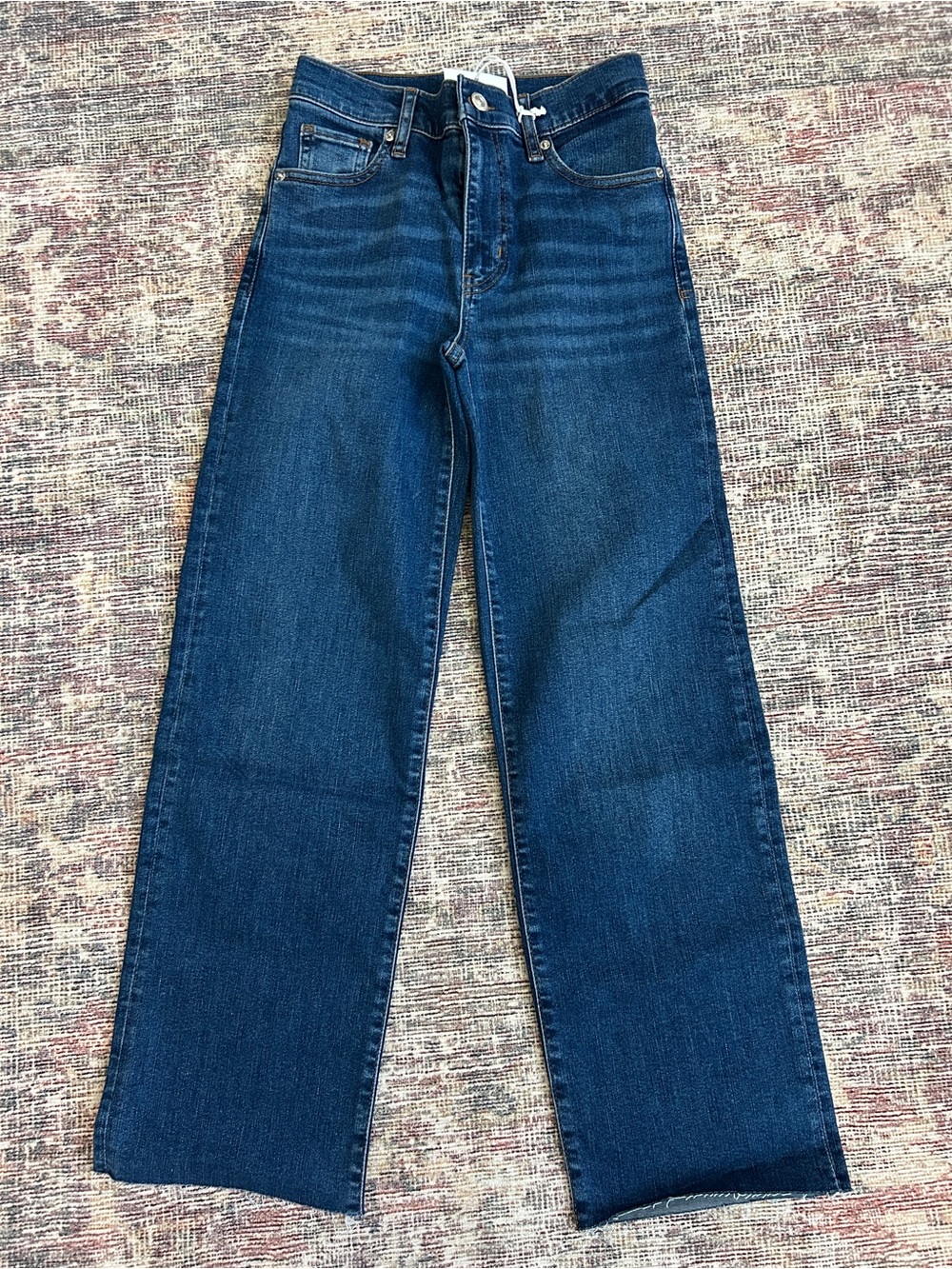 Frame Denim Wide-Leg High-Rise Jeans - Deep Blue